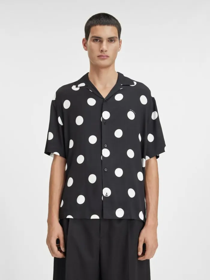JACQUEMUS The Jean Shirt Print Dots Black and White Men Shirts