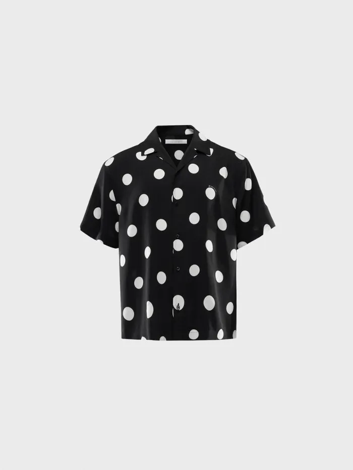 JACQUEMUS The Jean Shirt Print Dots Black and White Men Shirts