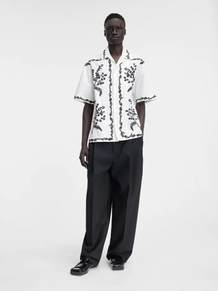 JACQUEMUS The Jean Shirt Print Mimosa Frise Black Men Shirts