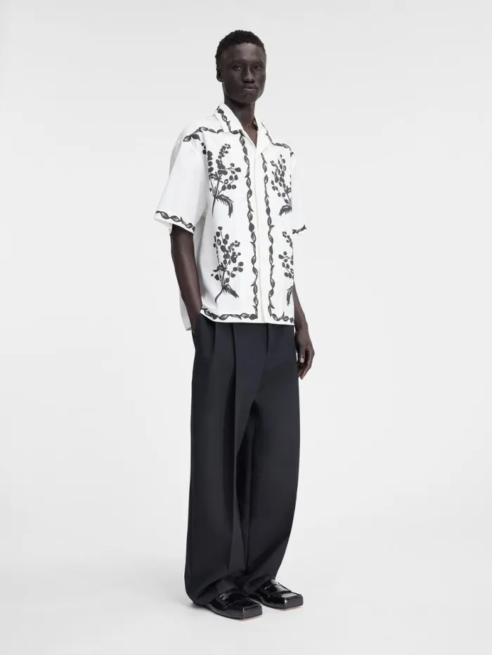 JACQUEMUS The Jean Shirt Print Mimosa Frise Black Men Shirts JACQUEMUS The Jean Shirt Print Mimosa Frise Black Men Shirts