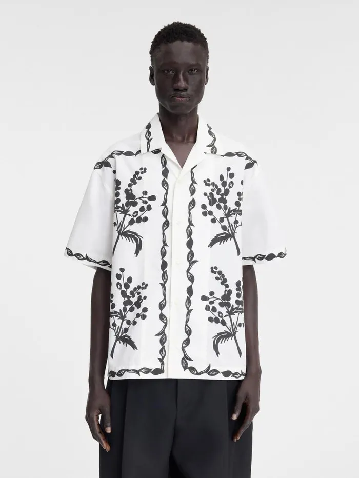 JACQUEMUS The Jean Shirt Print Mimosa Frise Black Men Shirts JACQUEMUS The Jean Shirt Print Mimosa Frise Black Men Shirts