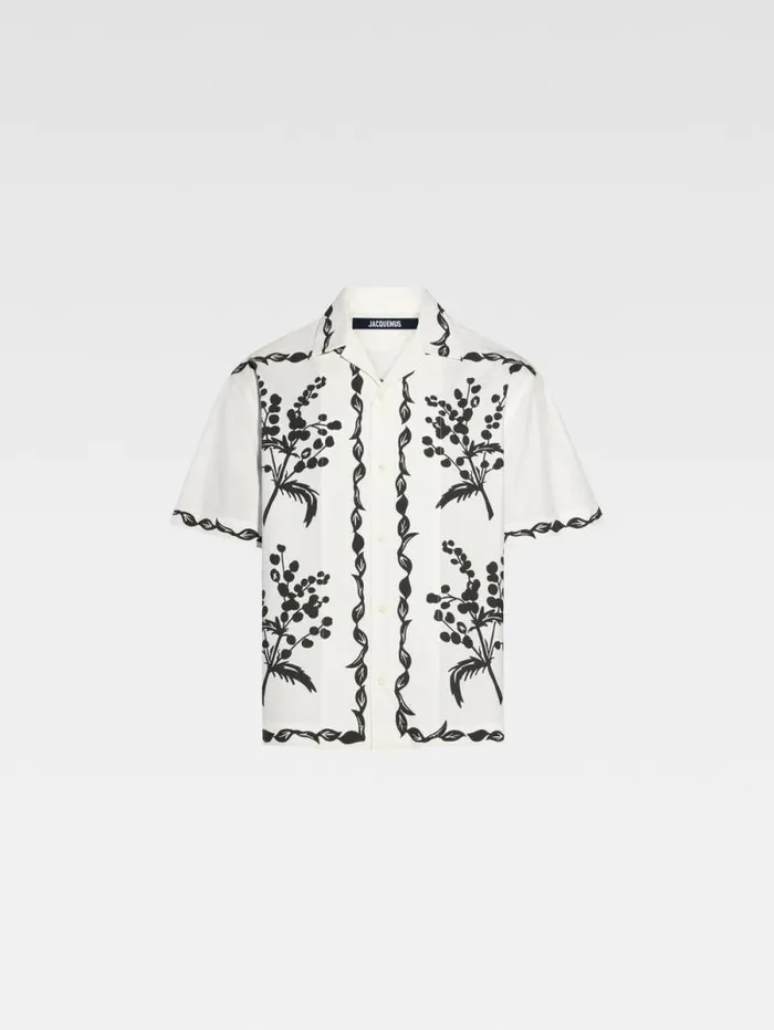JACQUEMUS The Jean Shirt Print Mimosa Frise Black Men Shirts JACQUEMUS The Jean Shirt Print Mimosa Frise Black Men Shirts