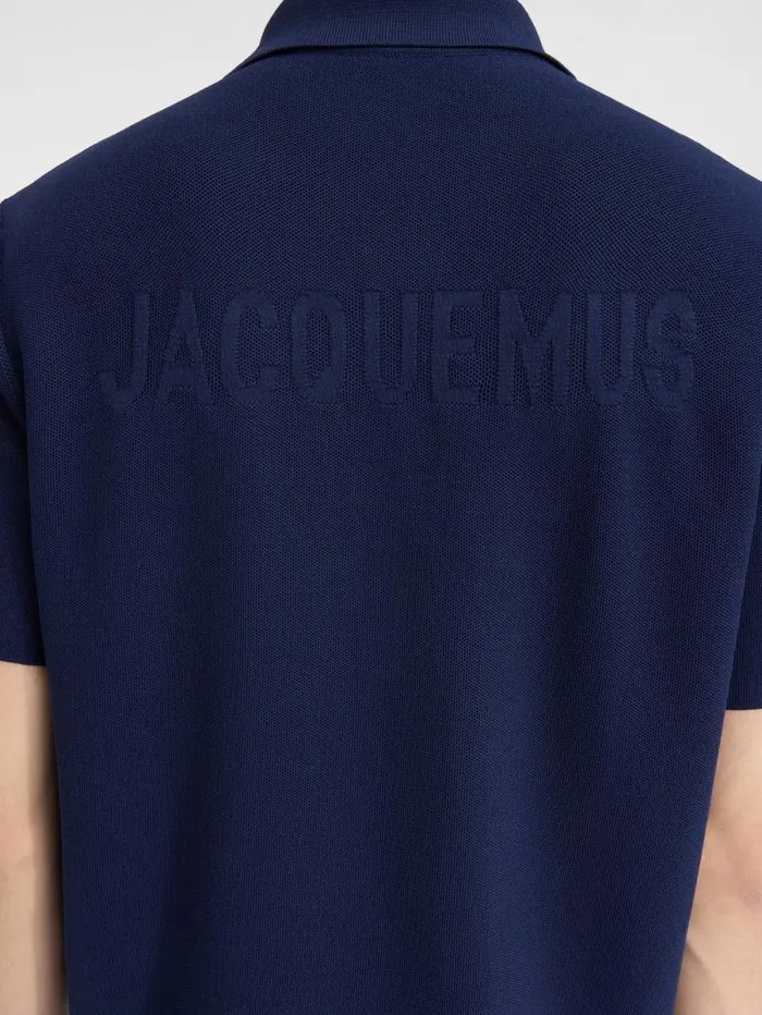 JACQUEMUS The Knit Polo Shirt Dark Navy Men Knits JACQUEMUS The Knit Polo Shirt Dark Navy Men Knits