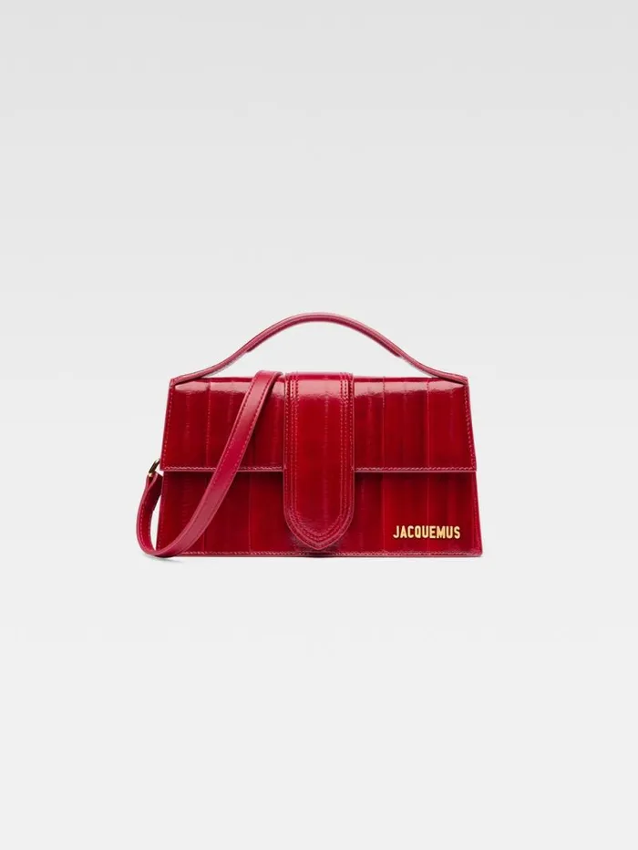 JACQUEMUS The Large Bambino Dark Red Women Crossbody and Handbags