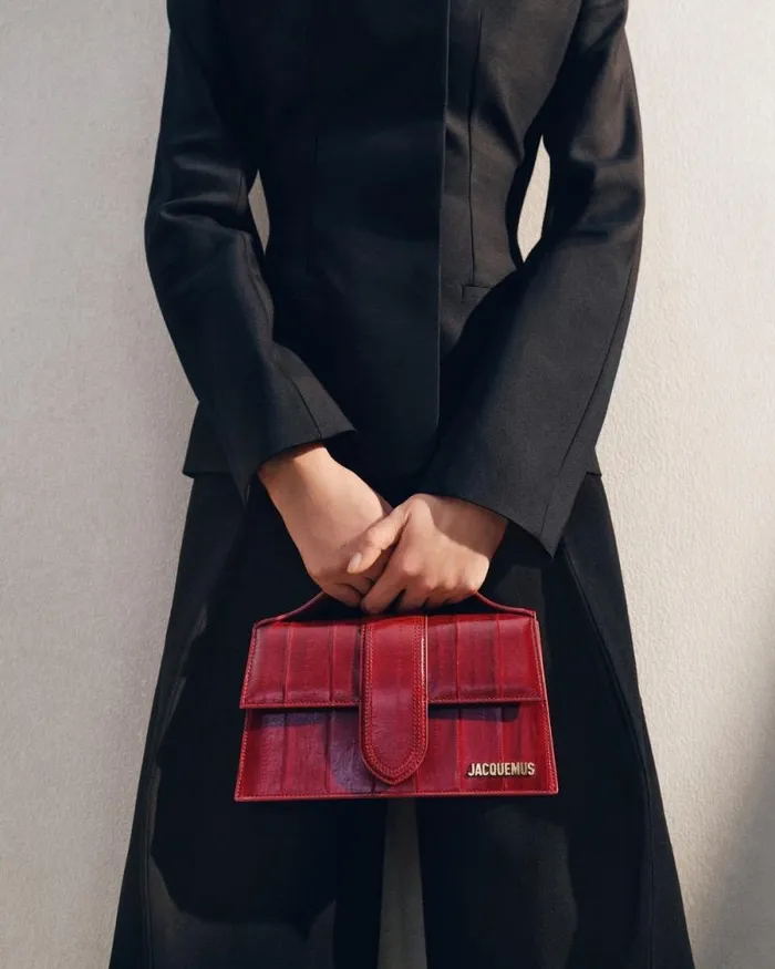 JACQUEMUS The Large Bambino Dark Red Women Crossbody and Handbags JACQUEMUS The Large Bambino Dark Red Women Crossbody and Handbags