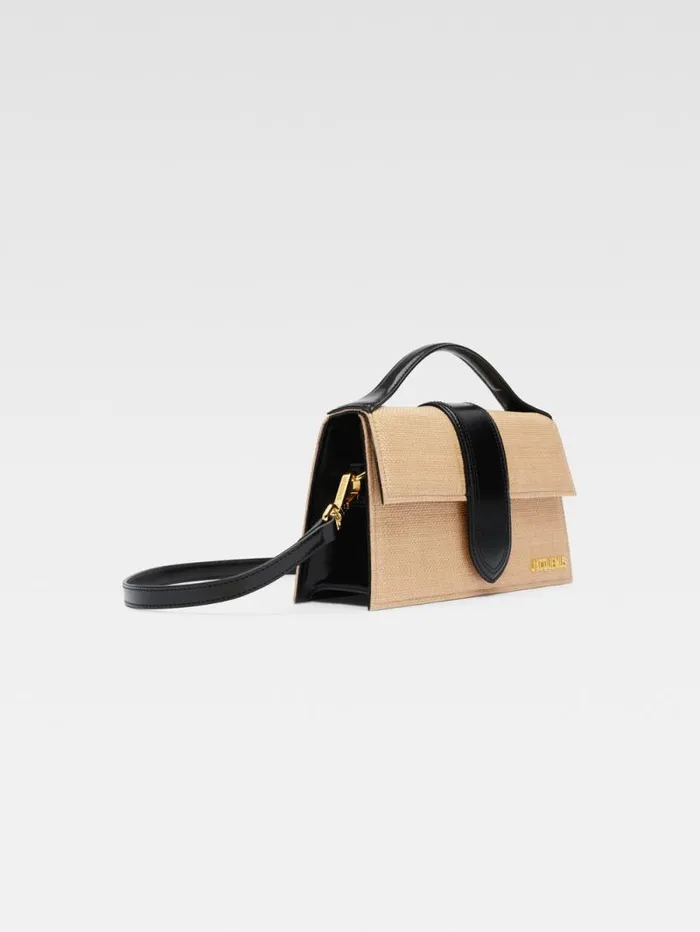 JACQUEMUS The Large Bambino Ivoryblack Women Crossbody and Handbags JACQUEMUS The Large Bambino Ivoryblack Women Crossbody and Handbags