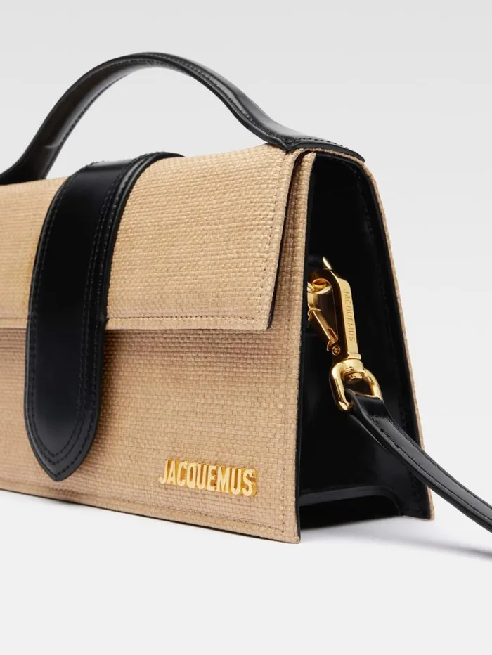 JACQUEMUS The Large Bambino Ivoryblack Women Crossbody and Handbags JACQUEMUS The Large Bambino Ivoryblack Women Crossbody and Handbags