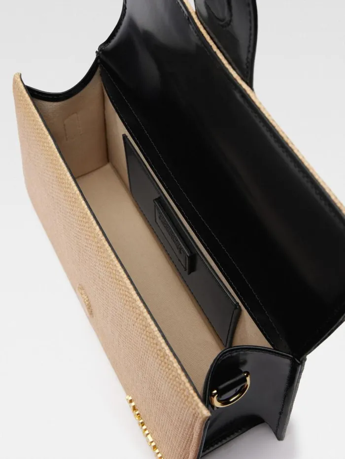 JACQUEMUS The Large Bambino Ivoryblack Women Crossbody and Handbags JACQUEMUS The Large Bambino Ivoryblack Women Crossbody and Handbags