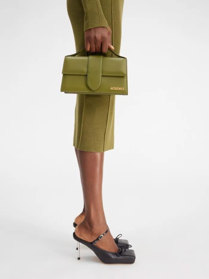 JACQUEMUS The Large Bambino Khaki Women Crossbody and Handbags JACQUEMUS The Large Bambino Khaki Women Crossbody and Handbags