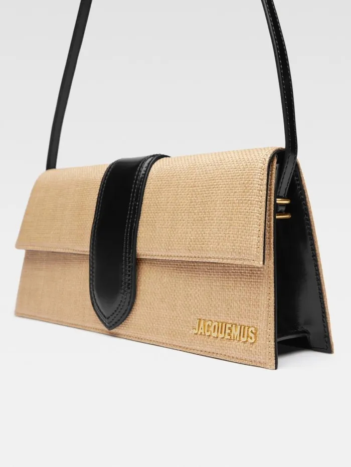 JACQUEMUS The Long Bambino Ivoryblack Women Shoulder Bags JACQUEMUS The Long Bambino Ivoryblack Women Shoulder Bags