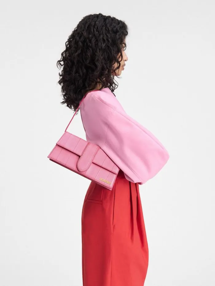 JACQUEMUS The Long Bambino Pale Pink Women Shoulder Bags JACQUEMUS The Long Bambino Pale Pink Women Shoulder Bags