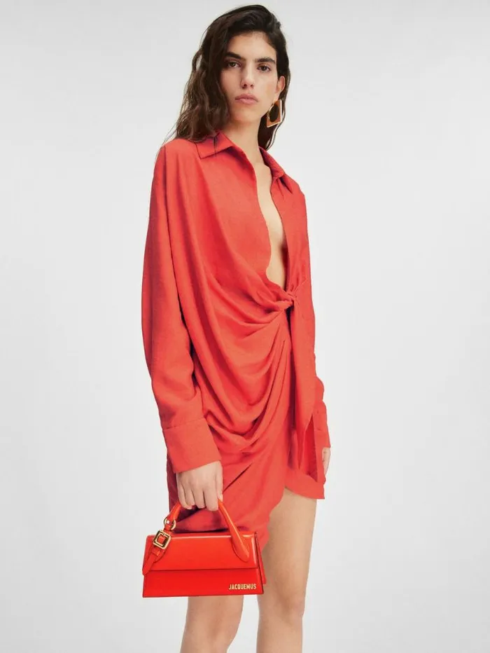 JACQUEMUS The Long Chiquito With Buckle Orange Women Crossbody and Handbags JACQUEMUS The Long Chiquito With Buckle Orange Women Crossbody and Handbags