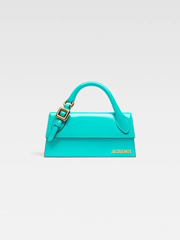 JACQUEMUS The Long Chiquito With Buckle Turquoise Women Crossbody and Handbags
