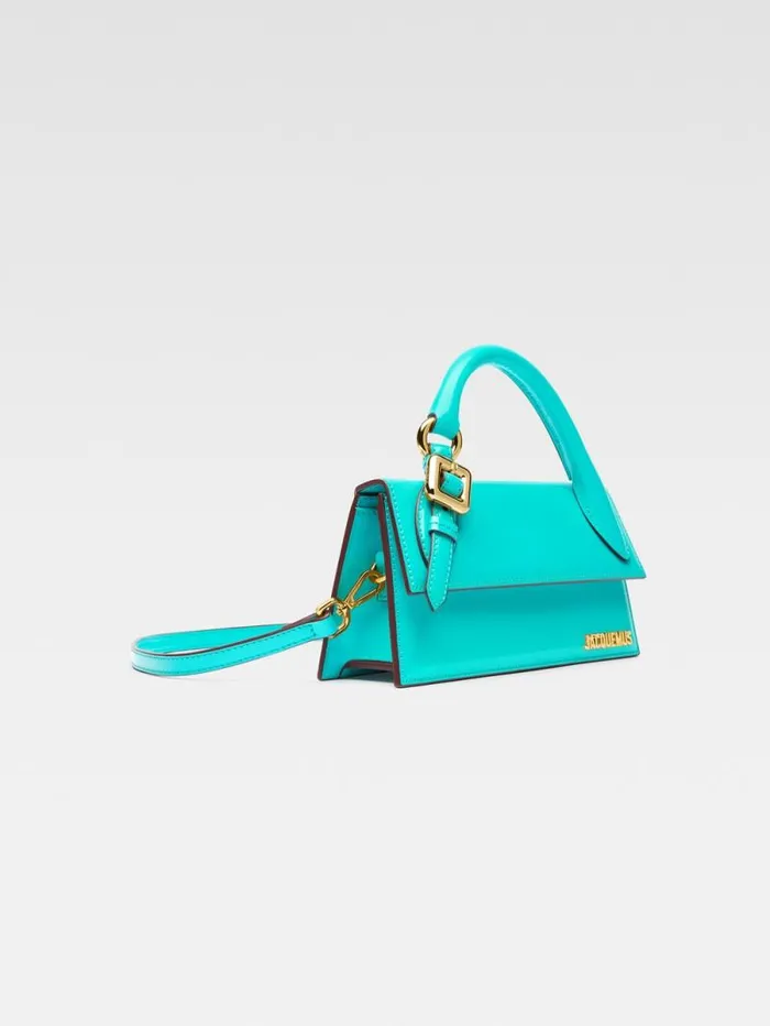 JACQUEMUS The Long Chiquito With Buckle Turquoise Women Crossbody and Handbags