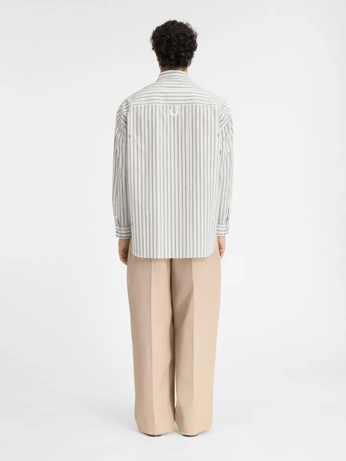 JACQUEMUS The Longsleeve Shirt Print Beige Strip Men Shirts JACQUEMUS The Longsleeve Shirt Print Beige Strip Men Shirts