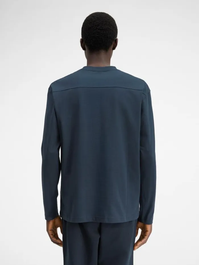 JACQUEMUS The Longsleeve Tshirt Dark Navy WomenMen Tshirts