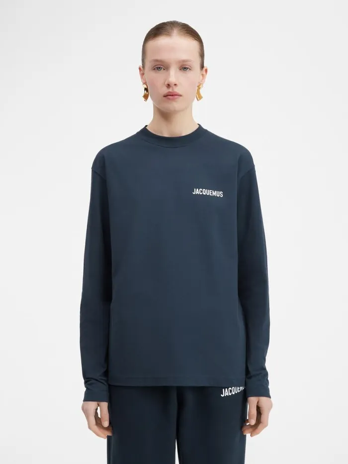 JACQUEMUS The Longsleeve Tshirt Dark Navy WomenMen Tshirts