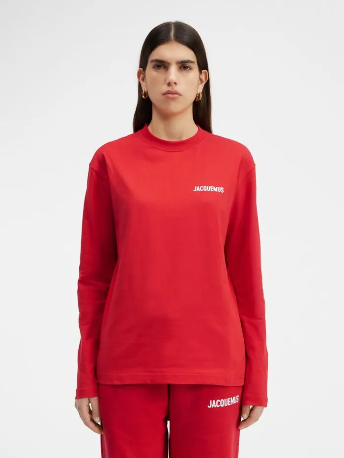 JACQUEMUS The Longsleeve Tshirt Red WomenMen Tshirts