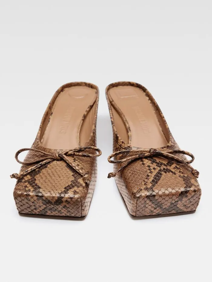 JACQUEMUS The Low Ballet Mules Light Brown Women Shoes JACQUEMUS The Low Ballet Mules Light Brown Women Shoes