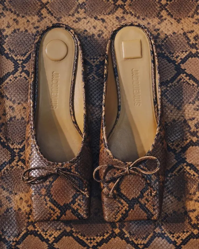 JACQUEMUS The Low Ballet Mules Light Brown Women Shoes JACQUEMUS The Low Ballet Mules Light Brown Women Shoes