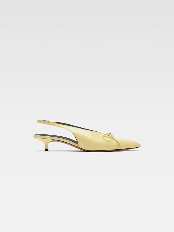 JACQUEMUS The Low Cubisto Slingbacks Pale Yellow Women Shoes