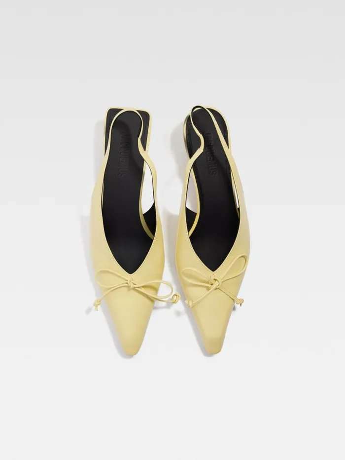 JACQUEMUS The Low Cubisto Slingbacks Pale Yellow Women Shoes