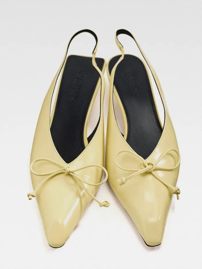 JACQUEMUS The Low Cubisto Slingbacks Pale Yellow Women Shoes