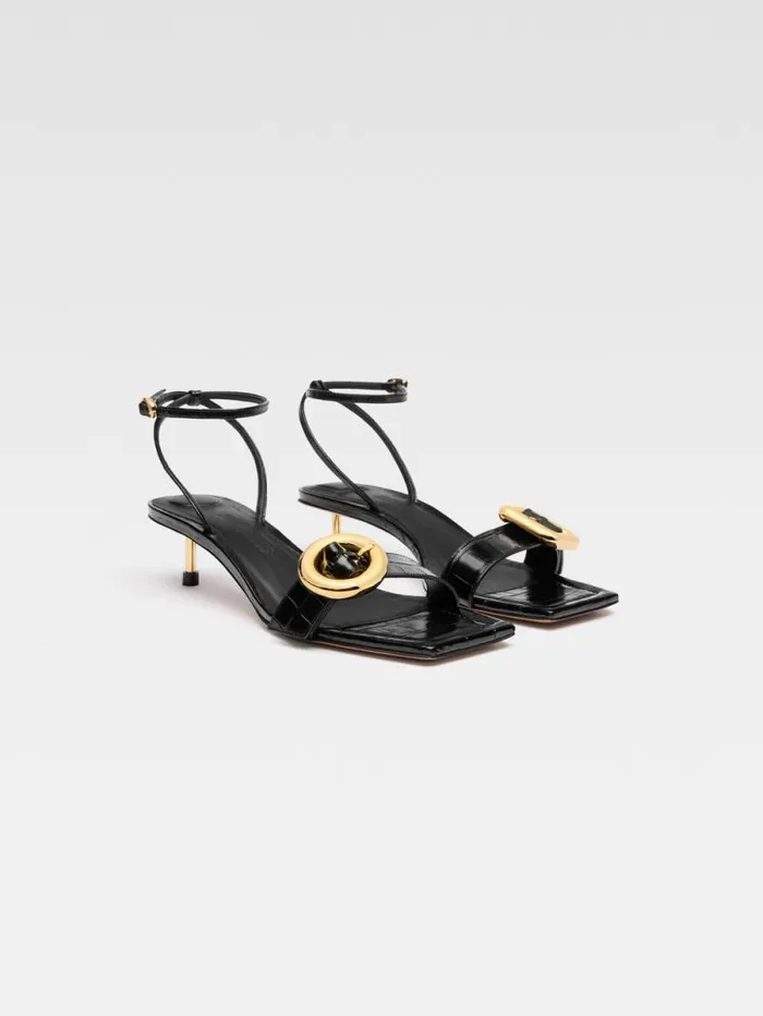 JACQUEMUS The Low Regalo Sandals Black Women Shoes JACQUEMUS The Low Regalo Sandals Black Women Shoes