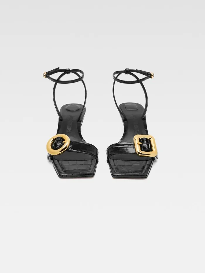 JACQUEMUS The Low Regalo Sandals Black Women Shoes JACQUEMUS The Low Regalo Sandals Black Women Shoes
