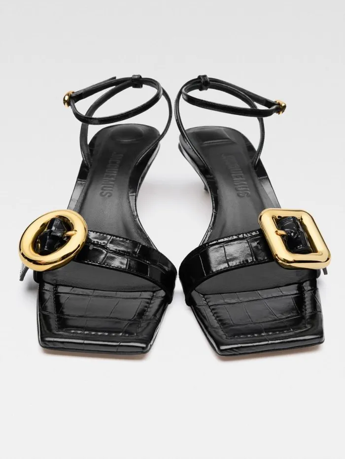 JACQUEMUS The Low Regalo Sandals Black Women Shoes JACQUEMUS The Low Regalo Sandals Black Women Shoes