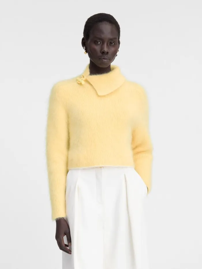 JACQUEMUS The Marina Sweater Light Yellow Women Knits JACQUEMUS The Marina Sweater Light Yellow Women Knits