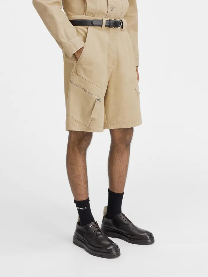 JACQUEMUS The Marrone Shorts Beige Men Trousers and Shorts JACQUEMUS The Marrone Shorts Beige Men Trousers and Shorts