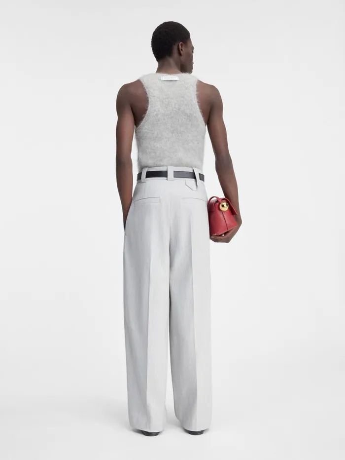 JACQUEMUS The Marzio Pants Light Grey Men Trousers and Shorts JACQUEMUS The Marzio Pants Light Grey Men Trousers and Shorts