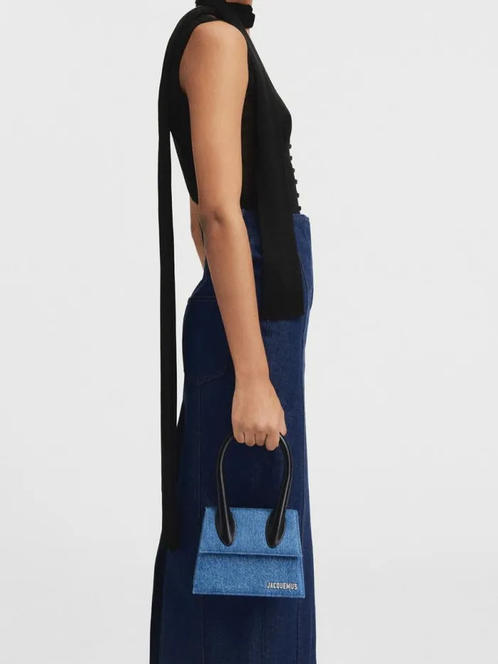 JACQUEMUS The Medium Chiquito Blue Women Crossbody and Handbags JACQUEMUS The Medium Chiquito Blue Women Crossbody and Handbags
