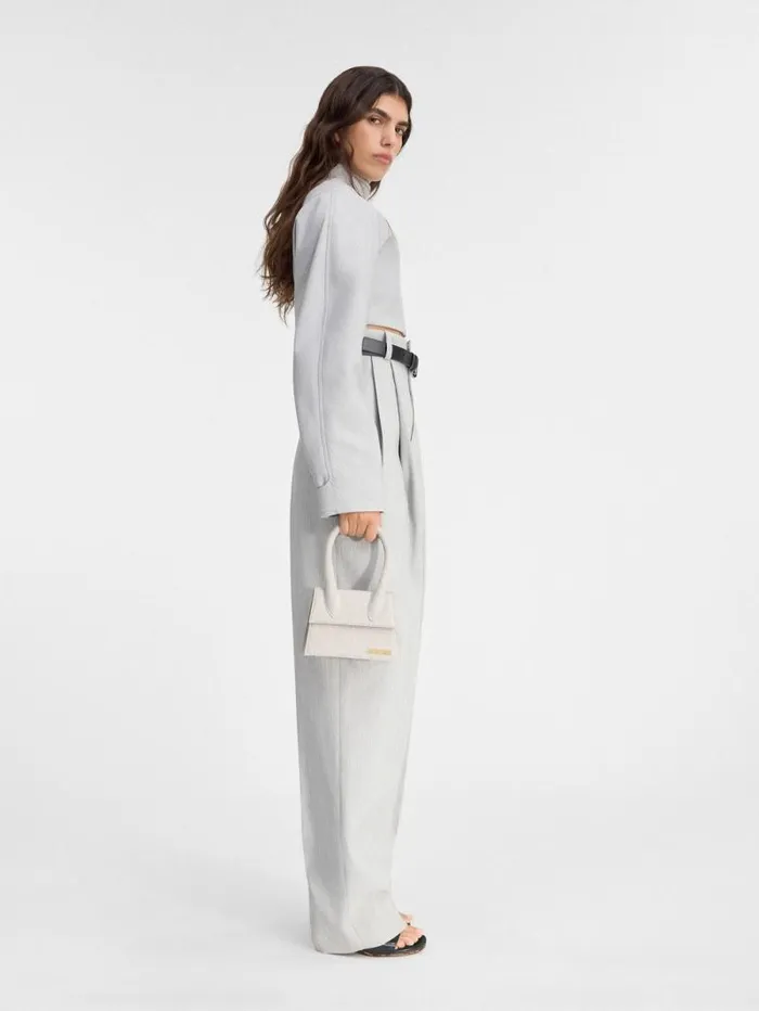 JACQUEMUS The Medium Chiquito Light Greige Women Crossbody and Handbags JACQUEMUS The Medium Chiquito Light Greige Women Crossbody and Handbags
