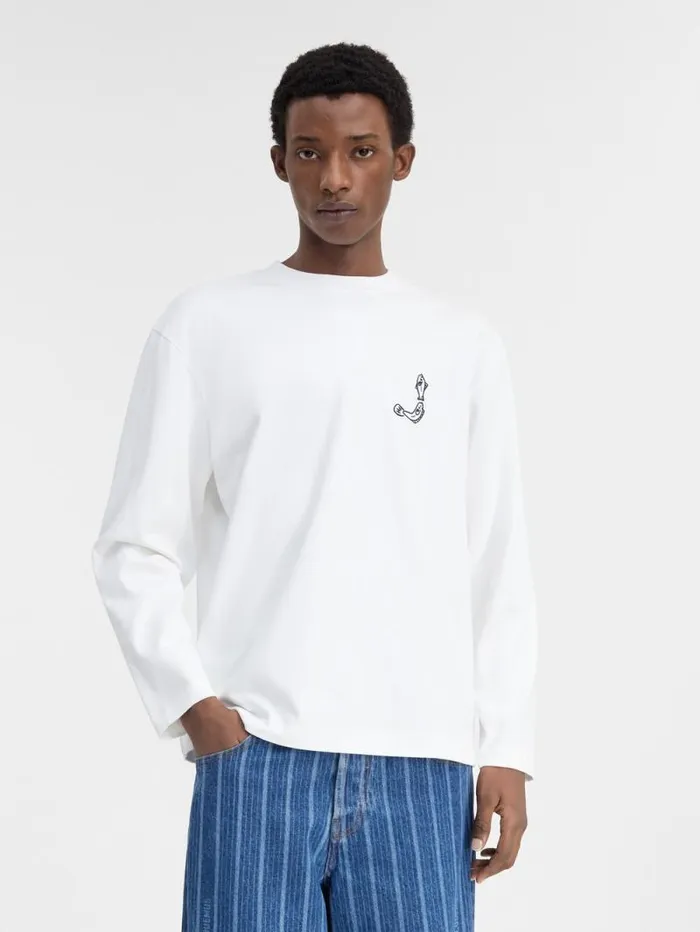 JACQUEMUS The Mer Longsleeve Tshirt White Men Tshirts