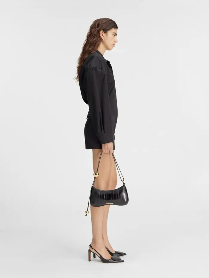 JACQUEMUS The Mini Shirt Dress Black Women Dresses and Skirts JACQUEMUS The Mini Shirt Dress Black Women Dresses and Skirts
