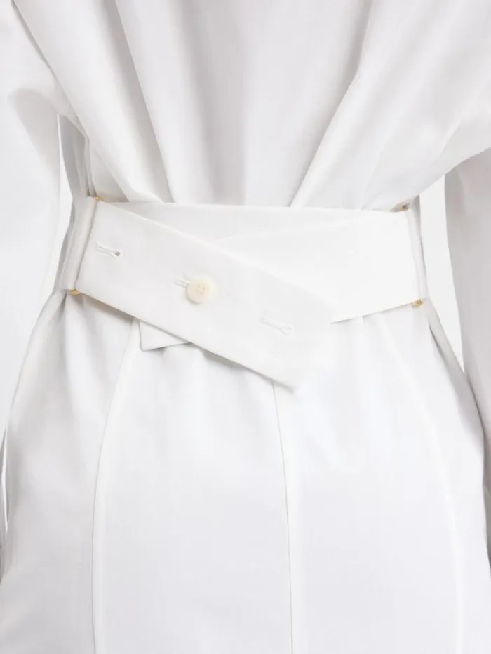 JACQUEMUS The Mini Shirt Dress White Women Dresses and Skirts JACQUEMUS The Mini Shirt Dress White Women Dresses and Skirts