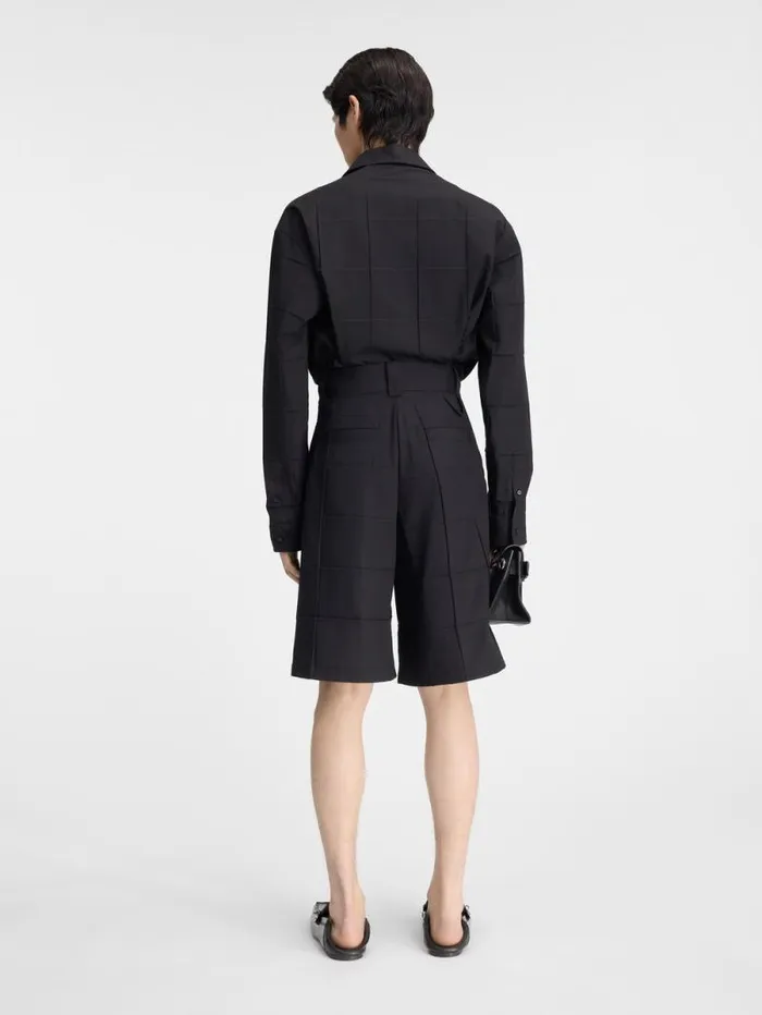 JACQUEMUS The Navega Pleated Shorts Black Men Trousers and Shorts JACQUEMUS The Navega Pleated Shorts Black Men Trousers and Shorts