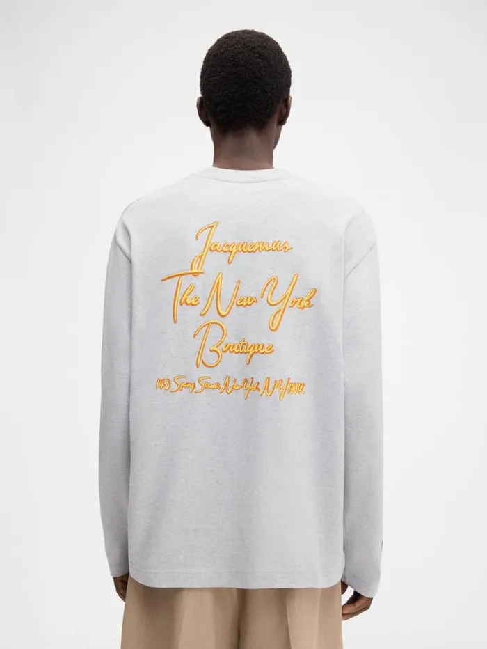 JACQUEMUS The New York Tshirt New York Adresse Grey WomenMen Tshirts