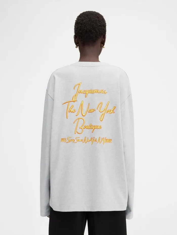 JACQUEMUS The New York Tshirt New York Adresse Grey WomenMen Tshirts