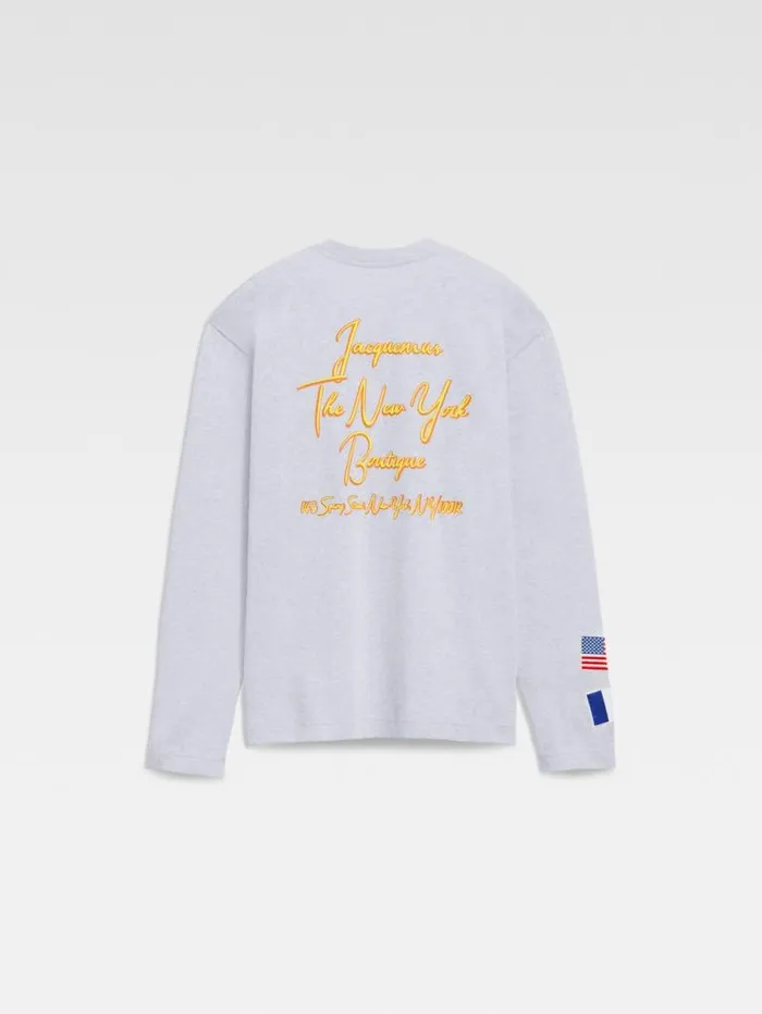 JACQUEMUS The New York Tshirt New York Adresse Grey WomenMen Tshirts