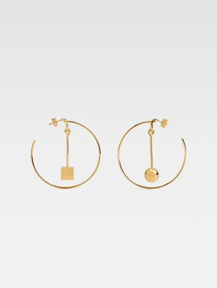 JACQUEMUS The Nodo Hoops Earrings Gold Women Jewellery
