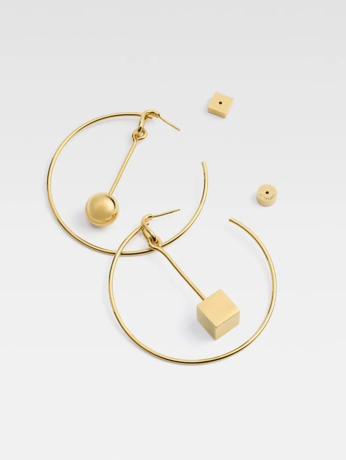 JACQUEMUS The Nodo Hoops Earrings Gold Women Jewellery