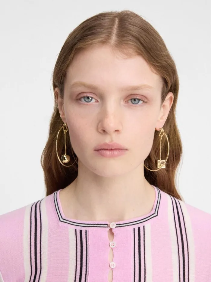 JACQUEMUS The Nodo Hoops Earrings Gold Women Jewellery