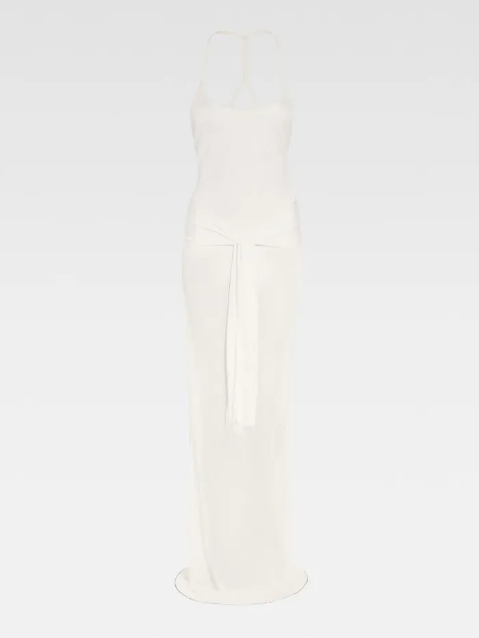 JACQUEMUS The Nodo Knit Dress Offwhite Women Dresses and Skirts JACQUEMUS The Nodo Knit Dress Offwhite Women Dresses and Skirts