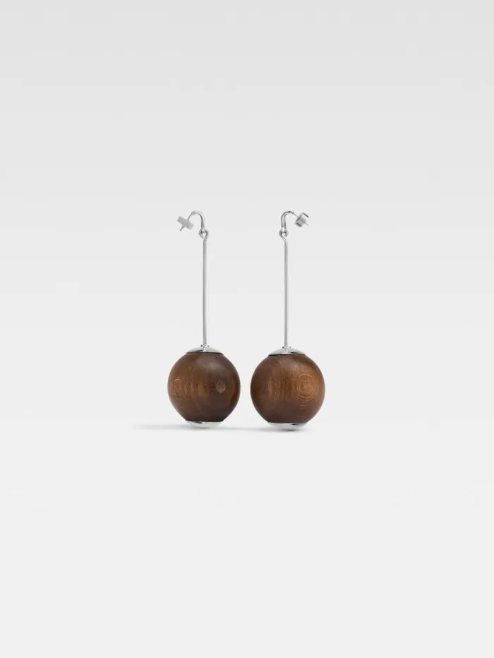 JACQUEMUS The Nodo Large Earrings Silver Brown Women Jewellery