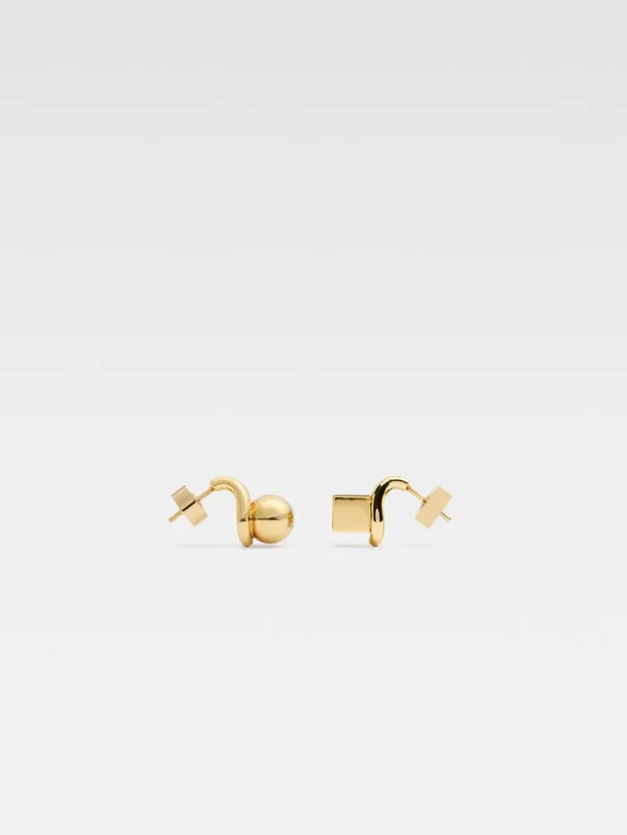 JACQUEMUS The Nodo Stud Earrings Gold Women Jewellery