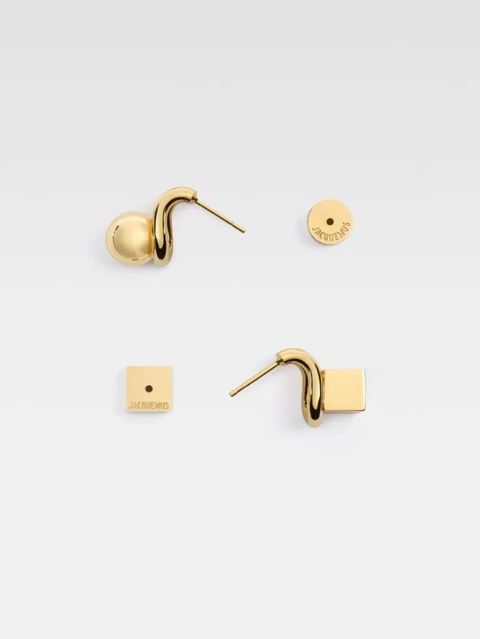 JACQUEMUS The Nodo Stud Earrings Gold Women Jewellery JACQUEMUS The Nodo Stud Earrings Gold Women Jewellery
