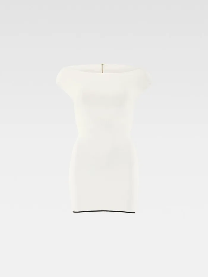 JACQUEMUS The Noiva Mini Knit Dress Offwhite Women Dresses and Skirts JACQUEMUS The Noiva Mini Knit Dress Offwhite Women Dresses and Skirts